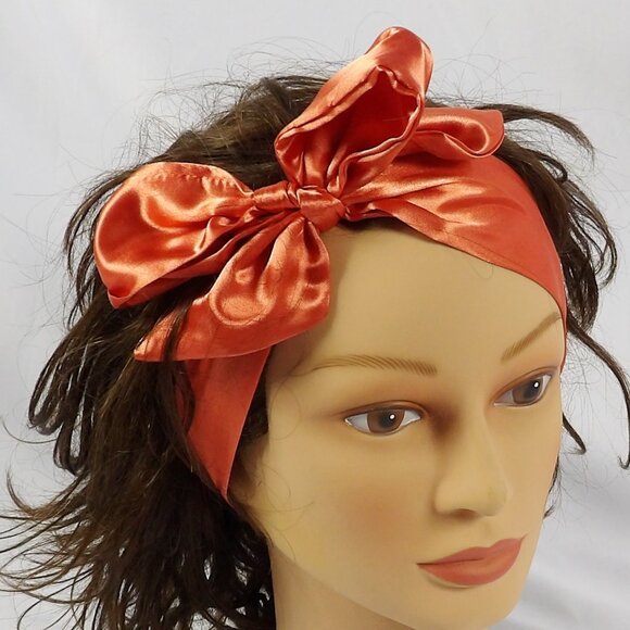 Heather's Closet SET OF 6 Hair Ties or Handbag Scarfs New in Box Taupe Orange - Picture 3 of 9